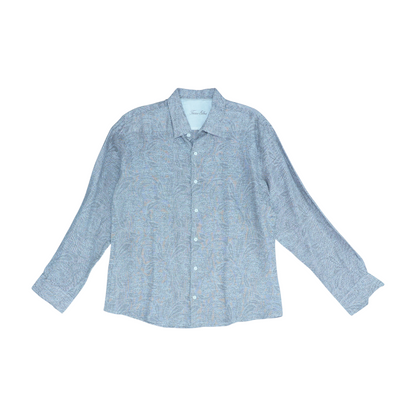 Brown Abstract Long Sleeve Button Down
