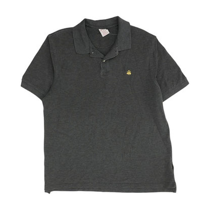 Gray Solid Short Sleeve Polo