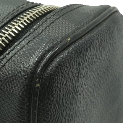 Black Toiletry Pouch in Damier Graphite