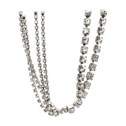 Silver Tone Sparkly Multi Strand Necklace