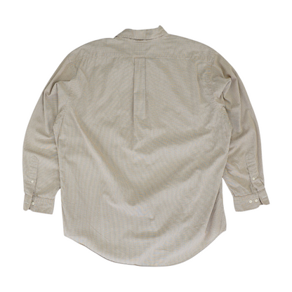 Beige Check Long Sleeve Button Down