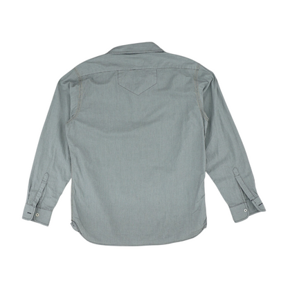 Gray Striped Long Sleeve Button Down