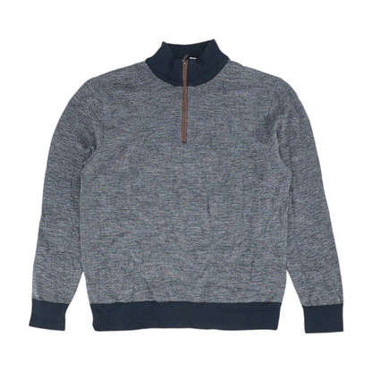 Navy Abstract 1/4 Zip Sweater