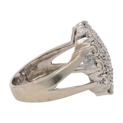 1 1/4 Ct 14K White Gold Round Diamond Cluster Cocktail Ring