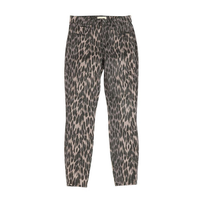 Gray Animal Print High Rise Skinny Leg Jeans