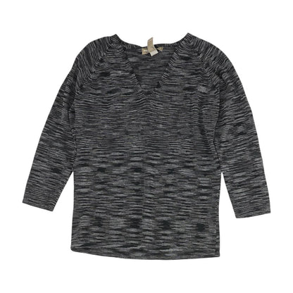 Gray Misc. V Neck Knit Top
