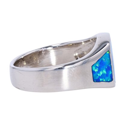 Sterling Silver Created Opal Fashion Ring
