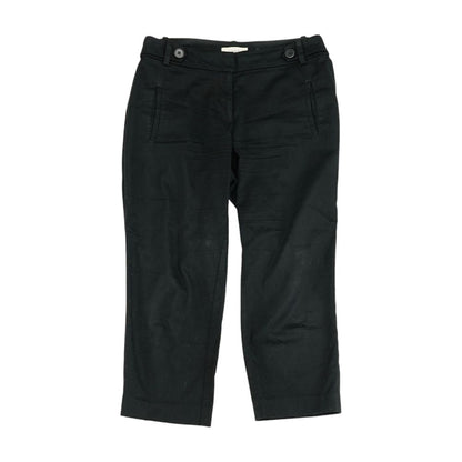 Black Solid Capri Pants