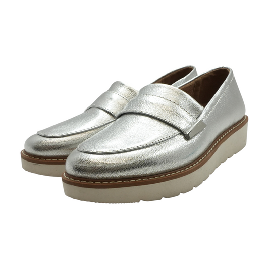Silver Slip-On Flats