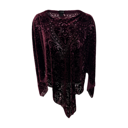 Burgundy Paisley Cardigan Sweater