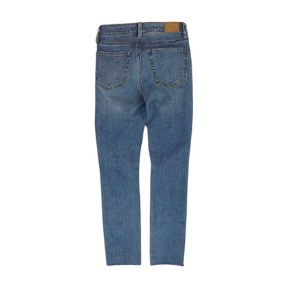 Blue Solid High Rise Skinny Leg Jeans