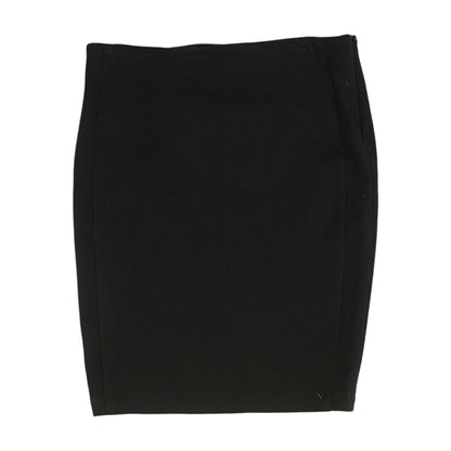 Black Solid Midi Skirt