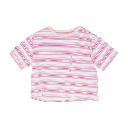 Pink Striped Crewneck T-Shirt