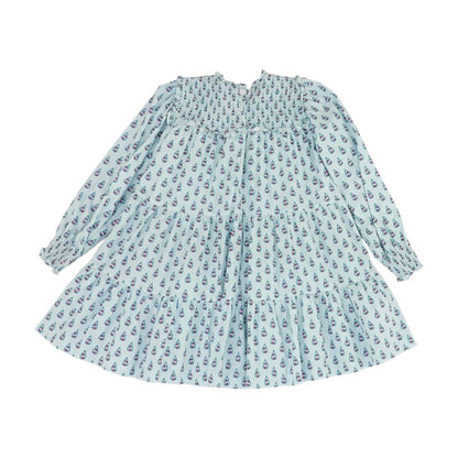 Blue Floral Long Sleeve Blouse