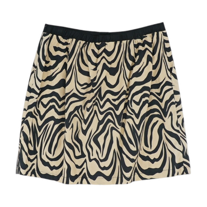 Beige Animal Print Mini Skirt