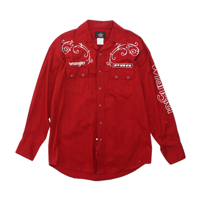 Red Graphic Flannel Button Down