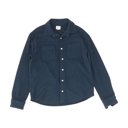 Navy Striped Flannel Button Down