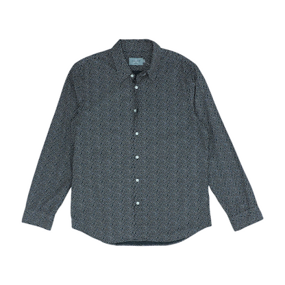 Black Graphic Long Sleeve Button Down