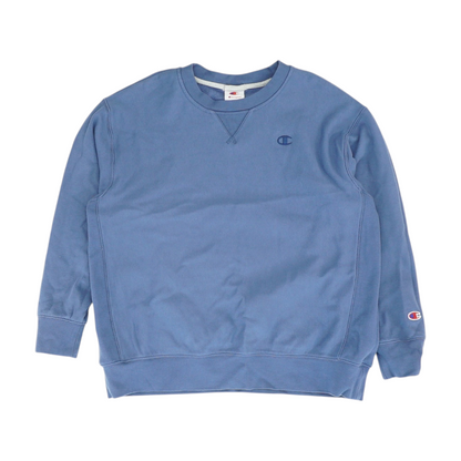 Blue Solid Sweatshirt Pullover