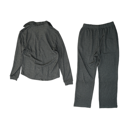 Gray Solid Pant Set