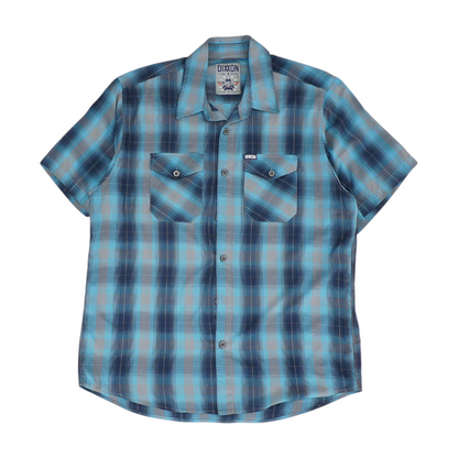 Gray Plaid Short Sleeve Button Down