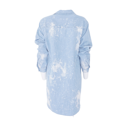 Blue Tie-Dye Mini Dress