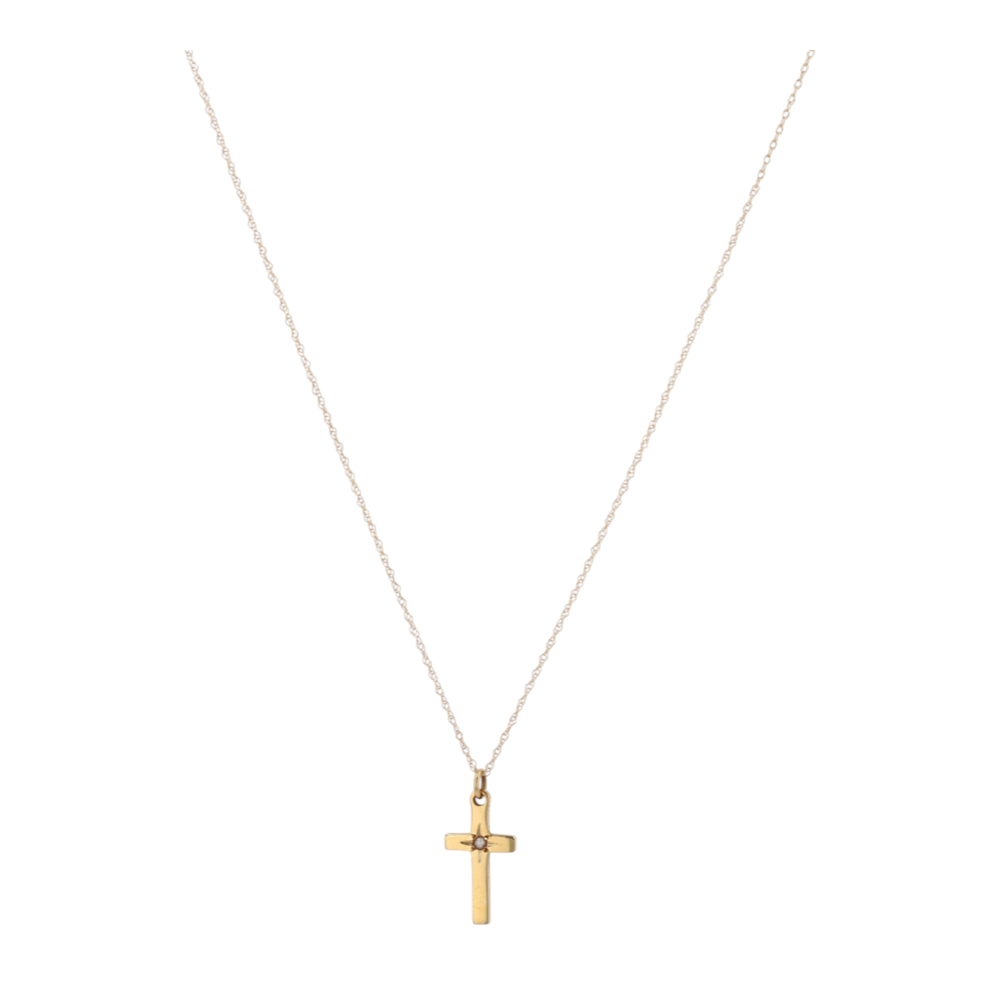 14K Yellow Gold Cultured Pearl Pendant Necklace