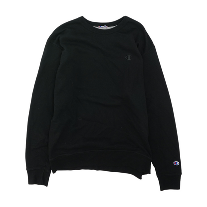 Black Solid Sweatshirt Pullover