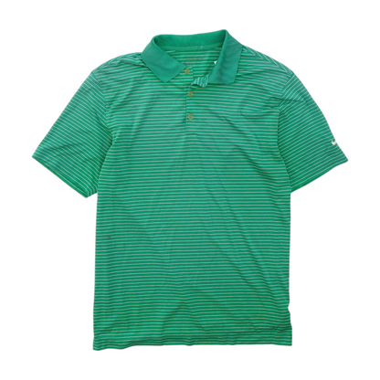 Green Striped Short Sleeve Polo