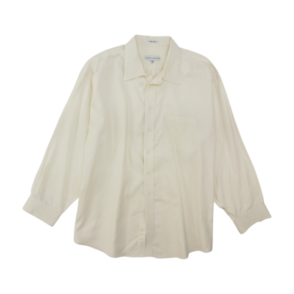 Beige Solid Long Sleeve Button Down