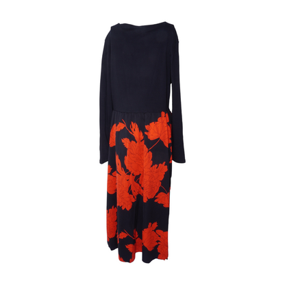 Black Floral Midi Dress