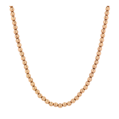 14K Rose Gold Beaded Necklace