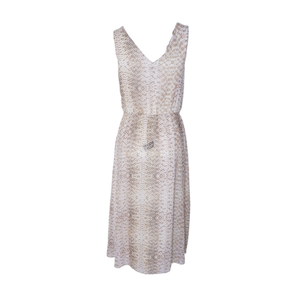 Tan Animal Print Midi Dress
