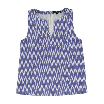 Blue Chevron Sleeveless Blouse