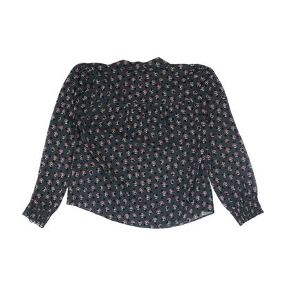 Black Floral Button Down