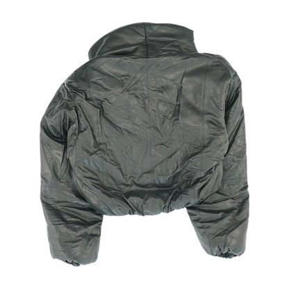 Black Solid Leather Jacket