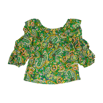 Green Floral Blouse