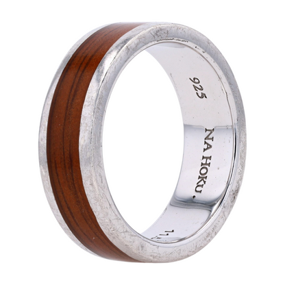 Sterling Silver Wood Band Ring