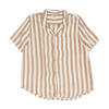 Tan Striped Short Sleeve Button Down