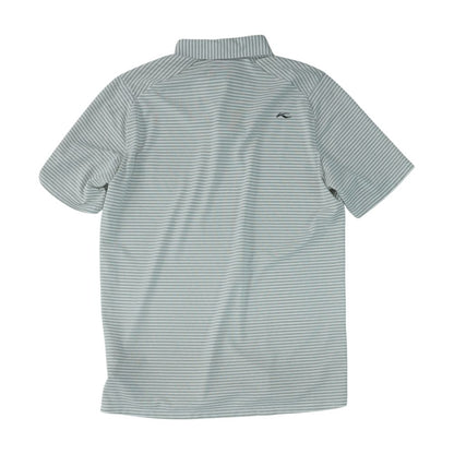 Gray Striped Short Sleeve Polo