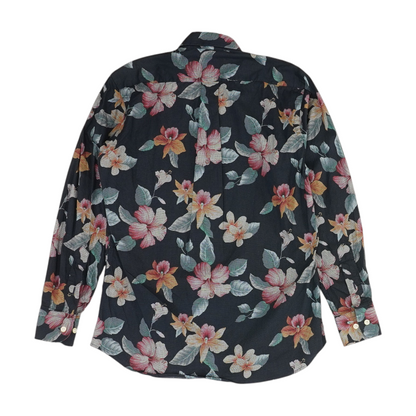 Natural Titanium Floral Long Sleeve Button Down