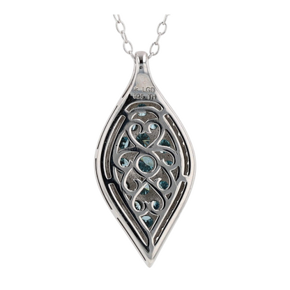 1 1/3 ctw Sterling Silver Lab Grown Diamond Pendant Necklace