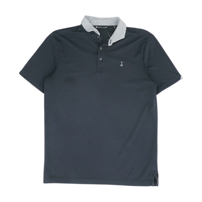 Black Solid Short Sleeve Polo