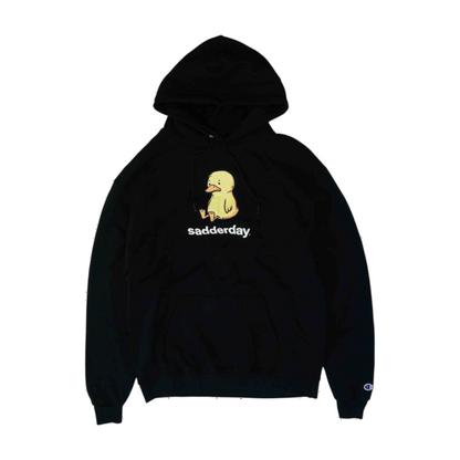 Black Solid Hoodie Pullover