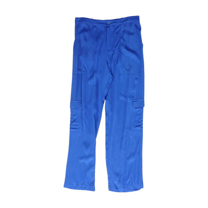 Blue Solid Dress Pants