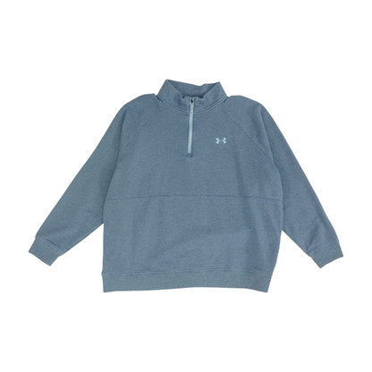 Blue Solid 1/4 Zip Pullover