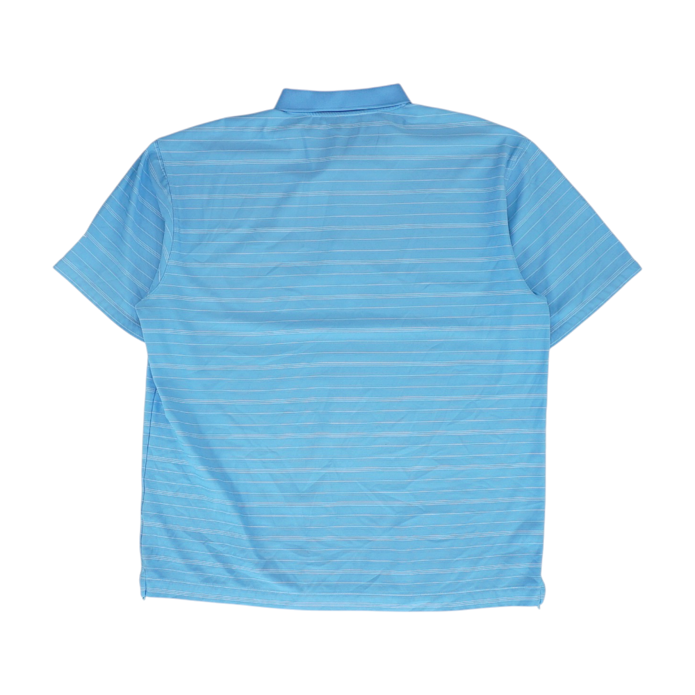 Blue Striped Short Sleeve Polo