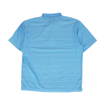 Blue Striped Short Sleeve Polo