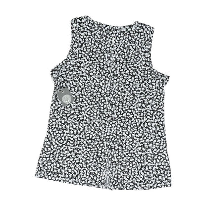 Black Floral Sleeveless Blouse