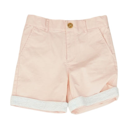 Peach Solid Chino Shorts
